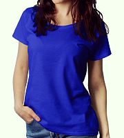 Женская футболка ,синяя , х/б 100% , 160 гр/м