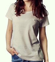 Женская футболка ,бежевая , х/б 100% , 160 гр/м